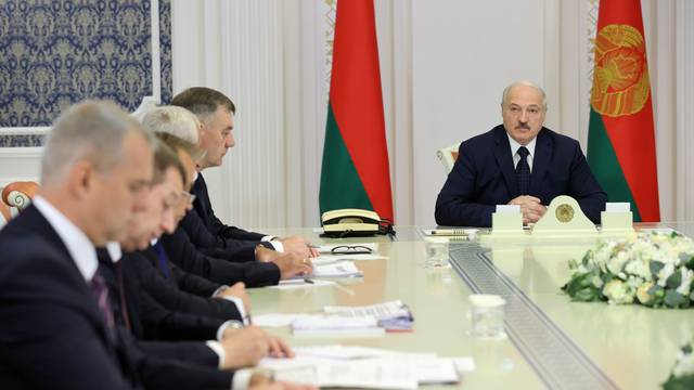 Belarusian President Lukashenko chairs a meeting in Minsk