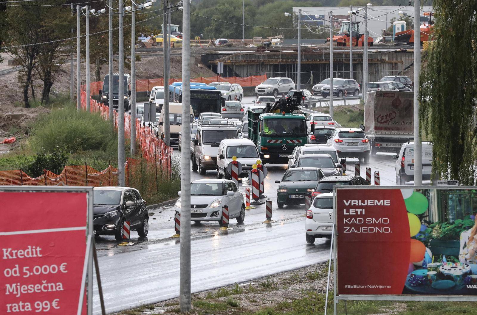 Zagreb: Zbog zatvorene jedne prometne trake kod rotora nastaju velike guÅ¾ve