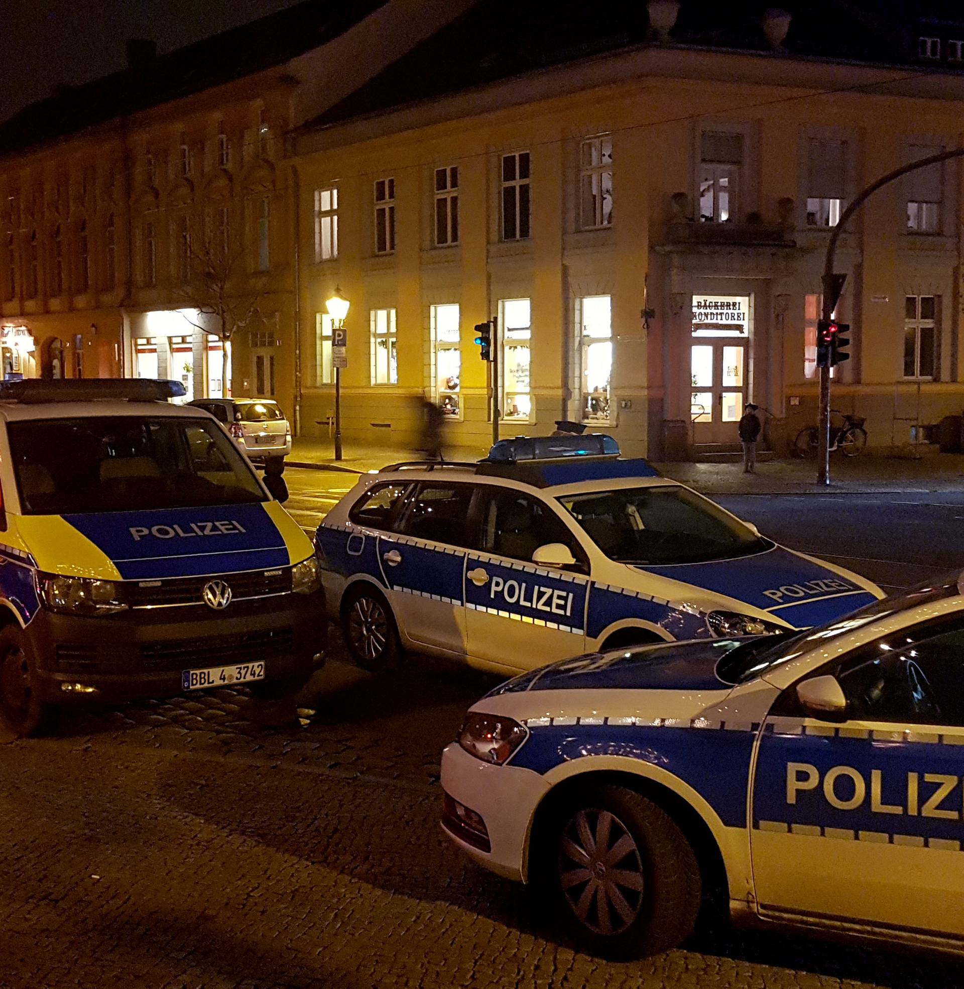 Evacuated Christmas market in the German city of Potsdam