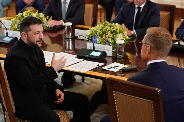 U.S. President Trump meets with Ukrainian President Zelenskiy and European leaders, in Washington, D.C.