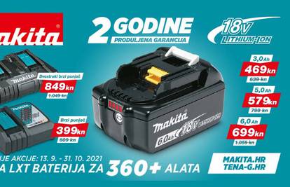 Velika promocija Makita LXT 18v baterija i punjača: Jedna baterija za više od 360 alata