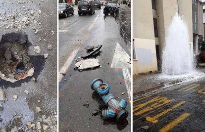 Izbio hidrant i smrskao auto: Vatrogasci podijelili fotografije