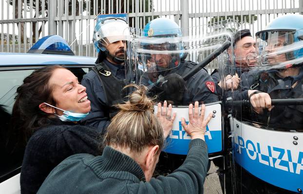 Prison inmates revolt after family visits were suspended due to fears over coronavirus contagion, in Rome