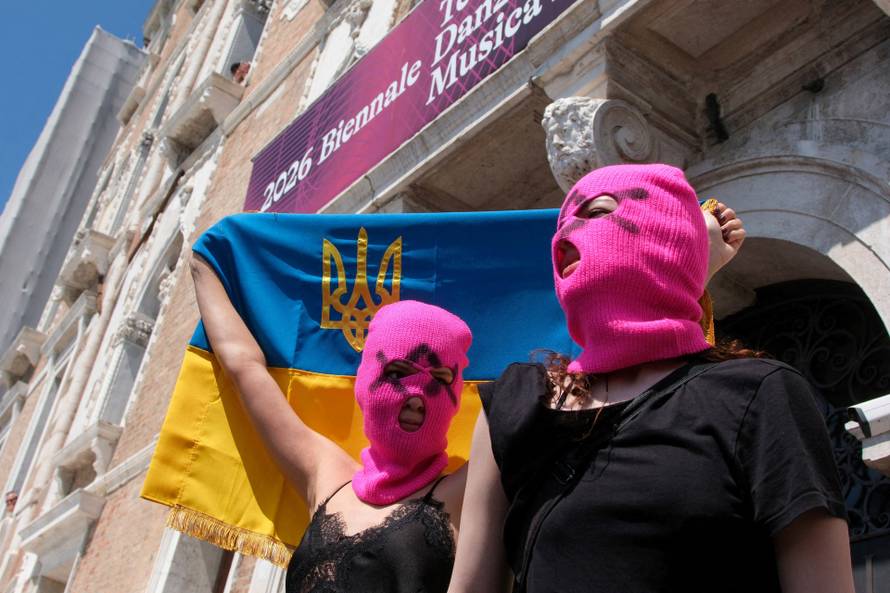 Pussy Riot protest at Venice Biennale's International Art Exhibition