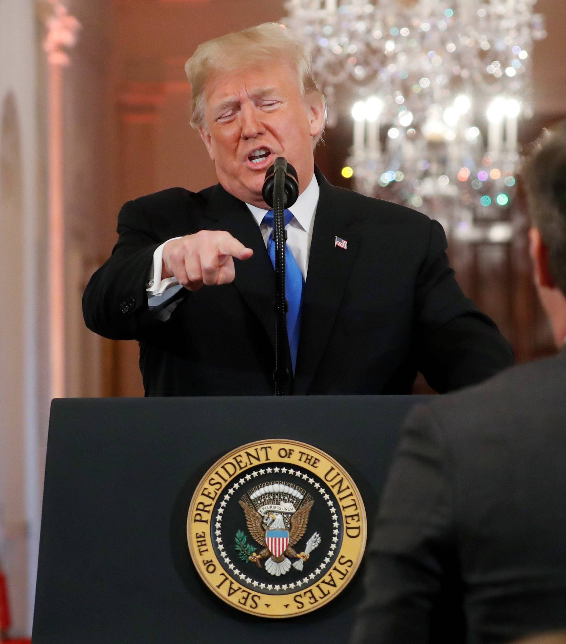 U.S.  President Trump holds post-midterm elections news conference at the White House in Washington