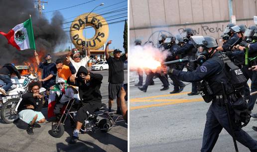 FOTO Bojno polje Los Angeles: Traju ogromni prosvjedi, gore vozila, Trump poslao vojsku!