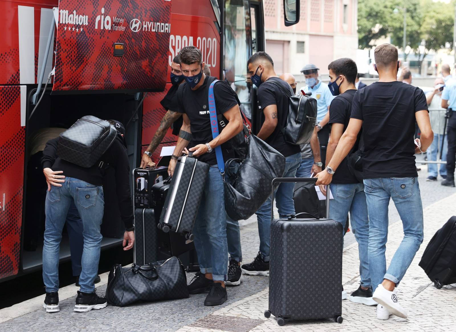 Champions League - Atletico Madrid arrive at the Epic Sana hotel ahead of their Champions League match against RB Leipzig