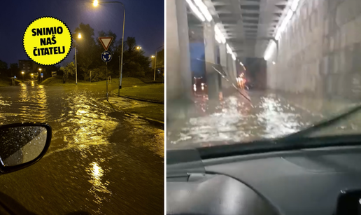 VIDEO Potop u Zagrebu, jaka kiša opet blokirala podvožnjak u Škorpikovoj: 'Jedva se prolazi'