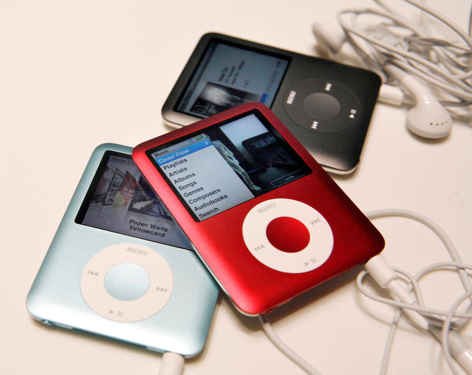 FILE PHOTO: New Apple iPod Nanos are seen during an unveiling in San Francisco