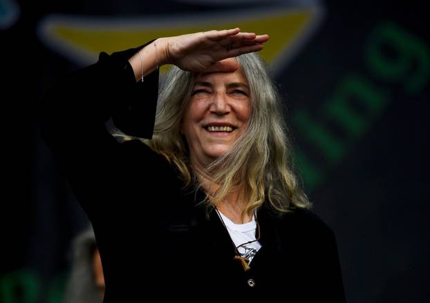 Patti Smith performs on the Pyramid stage at Worthy Farm in Somerset during the Glastonbury Festival