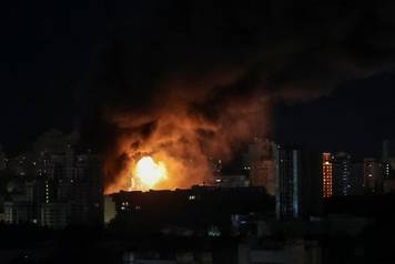 Russian drone and missile strike in Kyiv