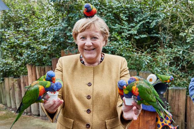 Federal Chancellor Angela Merkel visits the bird park Marlow