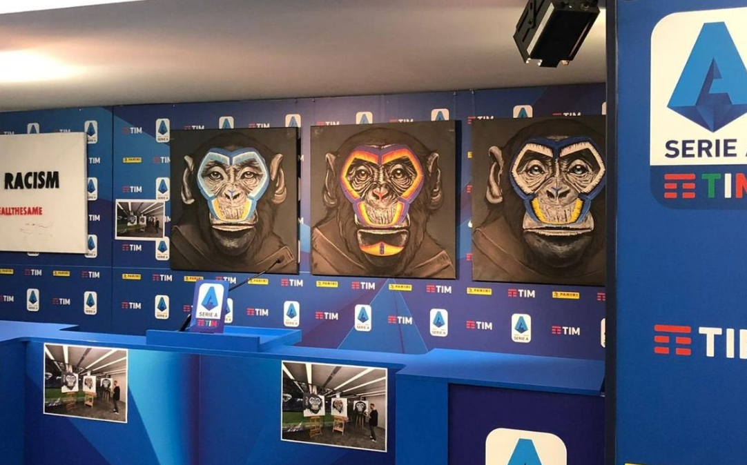 Kampanja protiv rasizma, a na plakatu nacrtana tri majmuna