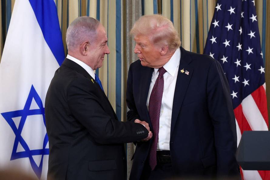 U.S. President Trump meets Israeli PM Netanyahu at the White House in Washington