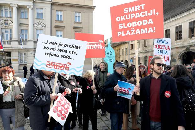 Zagreb: Prosvjed protiv novog zakona o pomorskom dobru i morskim lukama