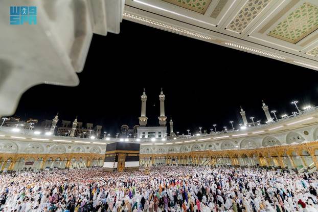 Muslims perform Tawaf in the Grand Mosque during the annual Hajj pilgrimage in the holy city of Mecca