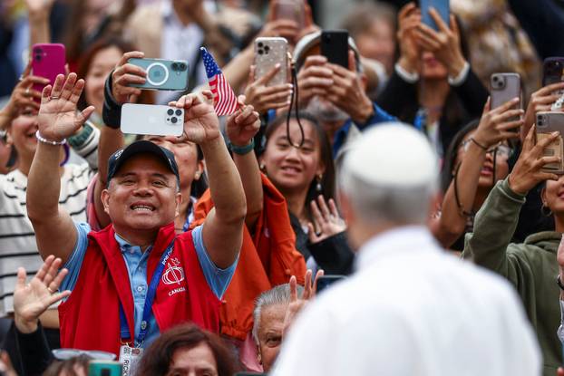Pope Leo XIV holds his first general audience in St. Peter's Square, at the Vatican