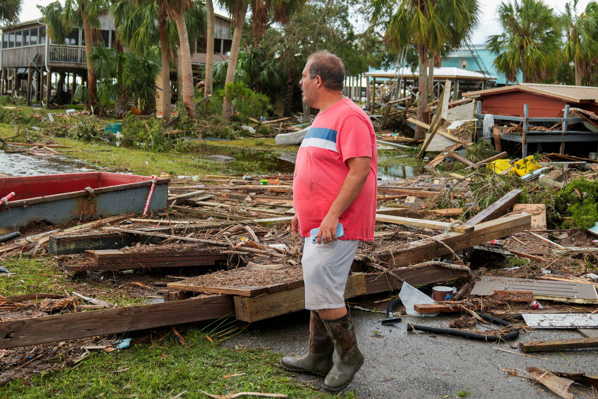 Aftermath of Hurricane Idalia in Horseshoe Beach, Florida