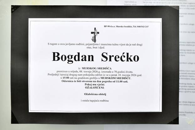 Mursko Središće: Sprovod nogometaša i trenera Srećka Bogdana
