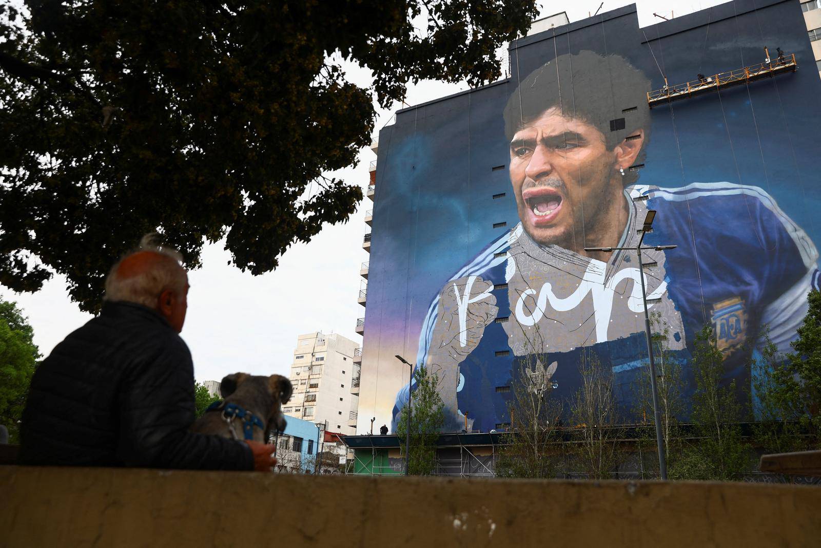 Mural to celebrate Maradona's brithday in Buenos Aires