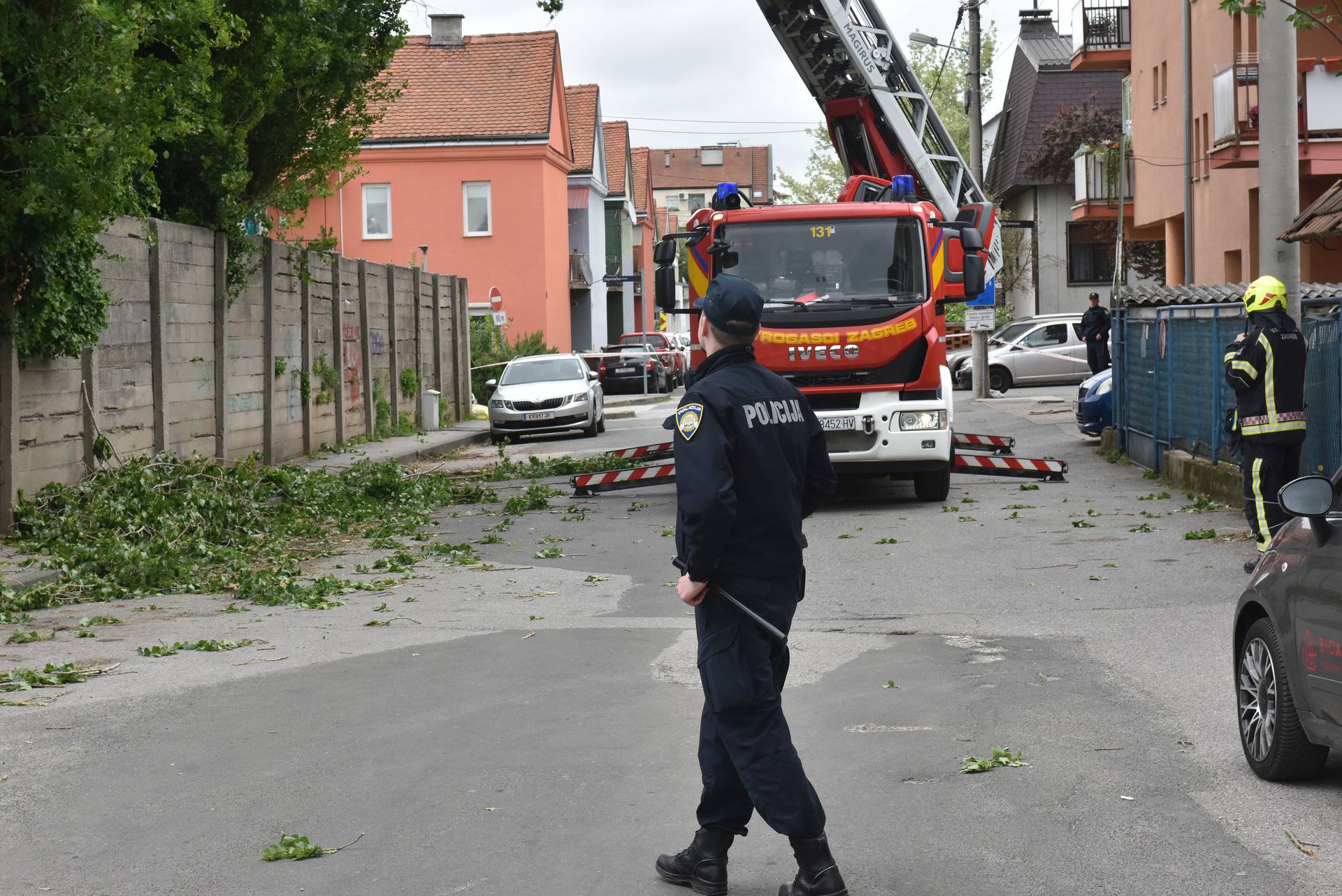 Zagreb: Jak vjetar otrgnuo je nekoliko grana s jablana 