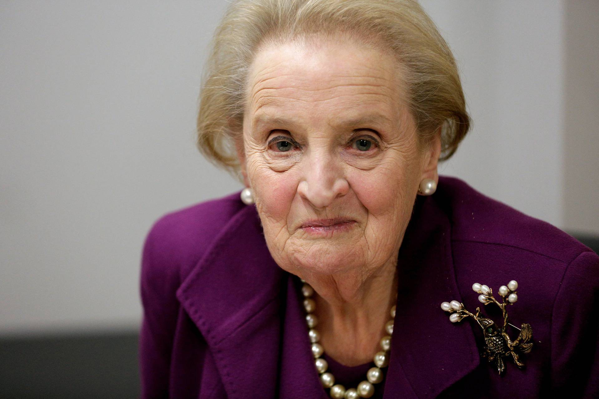 FILE PHOTO: Former U.S. Secretary of State Madeleine Albright speaks before an interview in Washington.