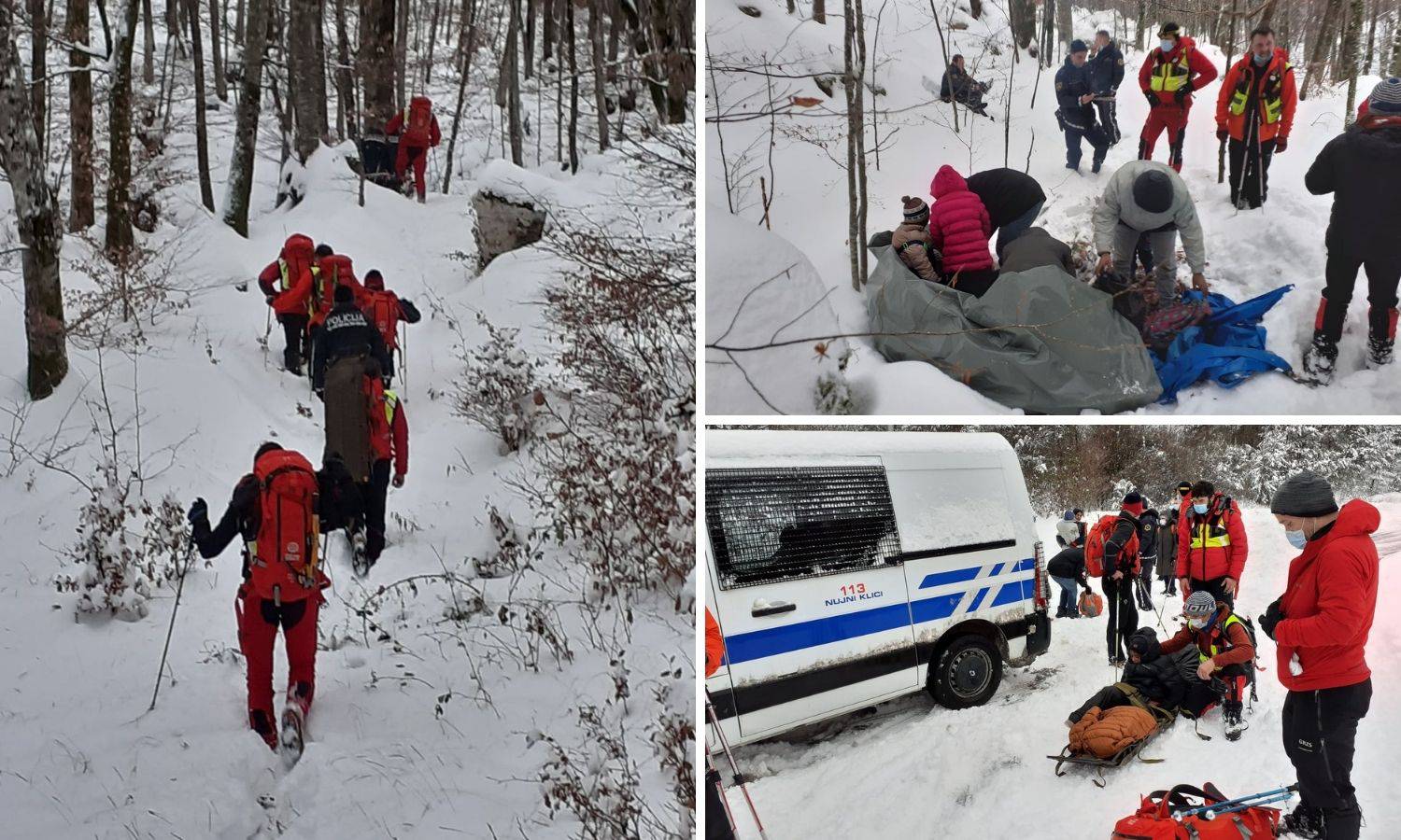 Migranti pobjegli u Sloveniju pa zapeli u snijegu, spasio ih GSS