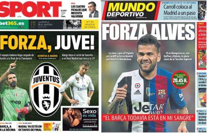 Naslovnice katalonskih novina: Forza, Juventus! Forza, Alves!
