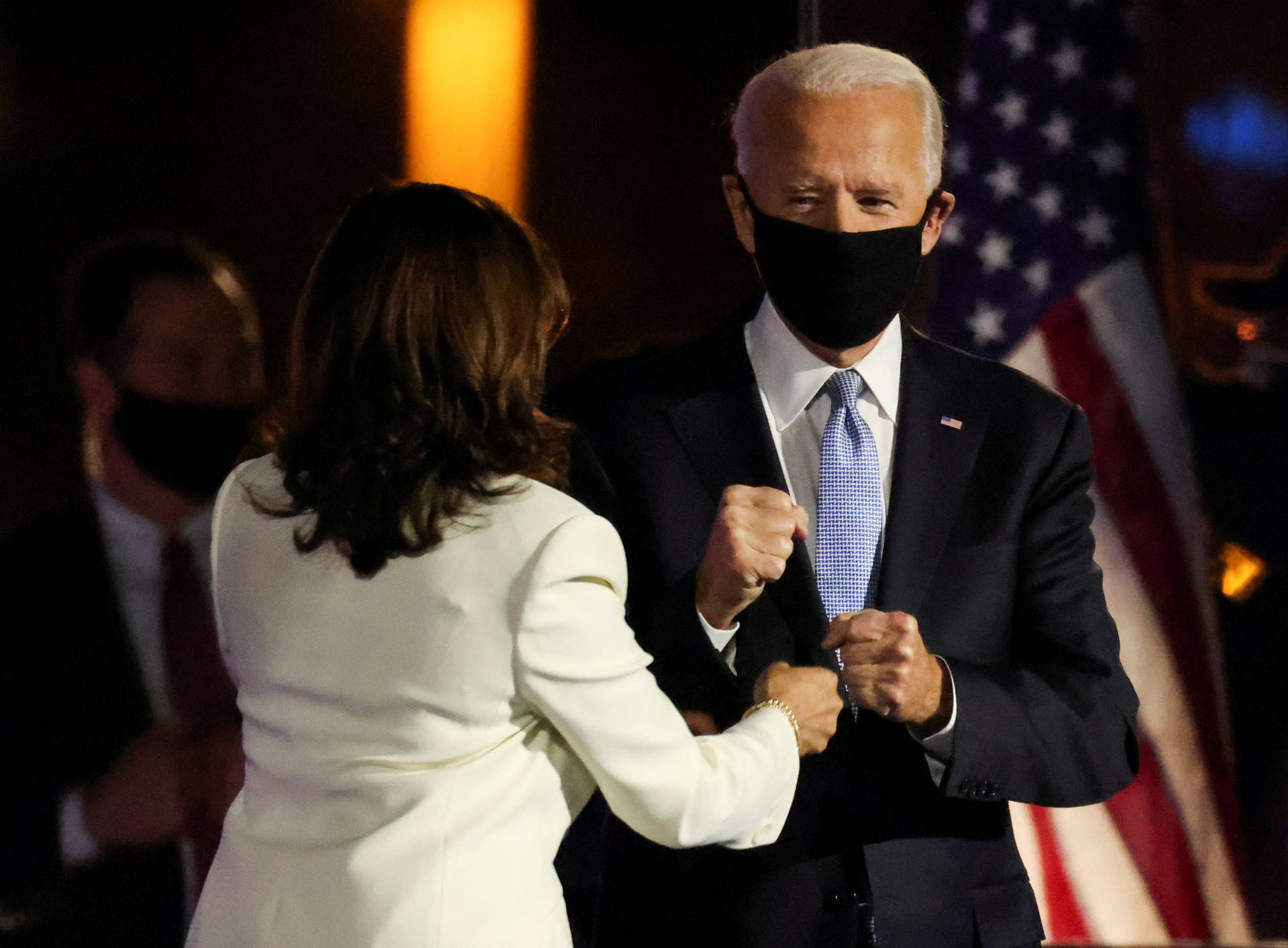 Democratic 2020 U.S. presidential nominee Joe Biden's election rally, after news media announced that he has won the 2020 U.S. presidential election, in Wilmington, Delaware