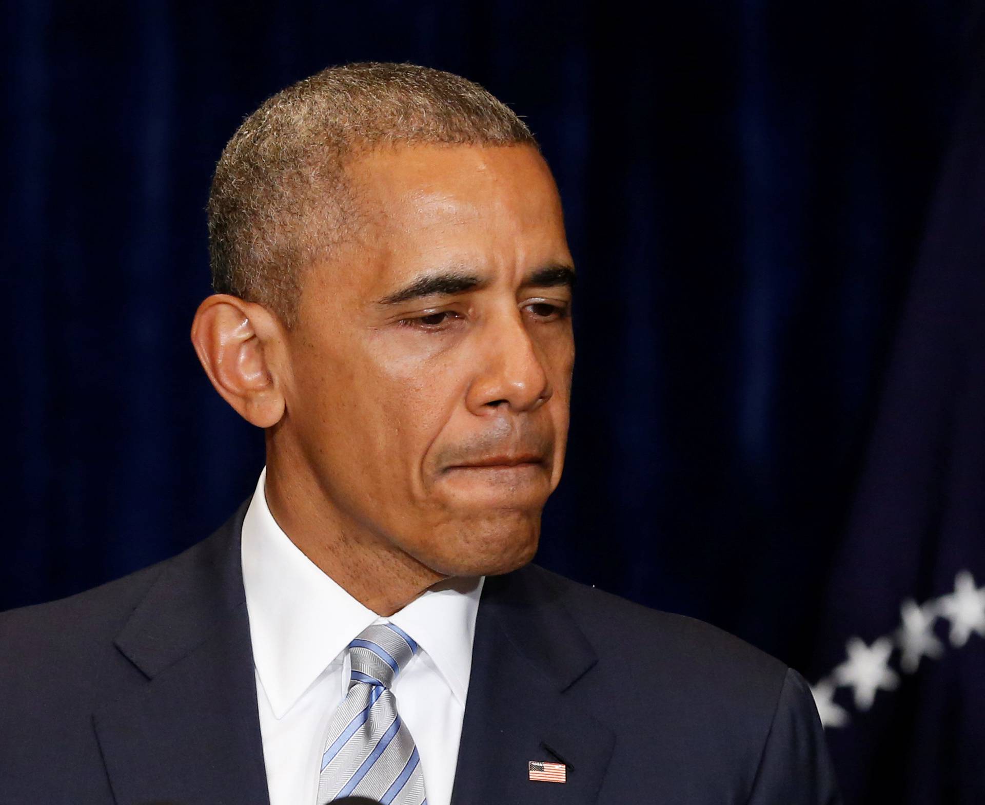 U.S. President Barack Obama delivers remarks on recent police-involved shootings in Louisiana and Minnesota after arriving ahead of a NATO Summit in Warsaw