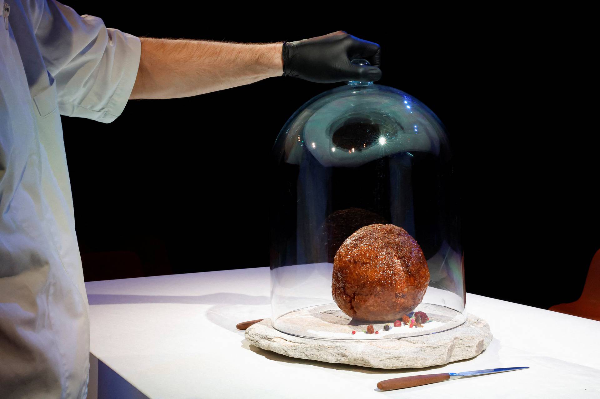 A mammoth meatball presented at NEMO Science Museum in Amsterdam