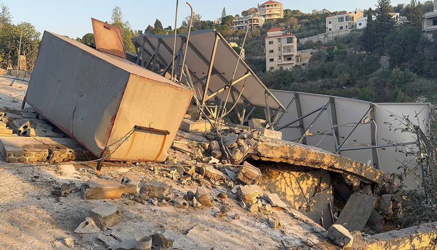 A view of rubble at a damaged site after Israeli strikes following Israeli military's evacuation orders, in Chehour