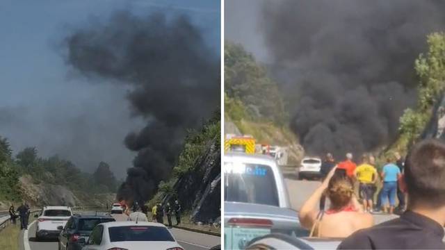 VIDEO Požar automobila na autocesti A6: Prekinut promet