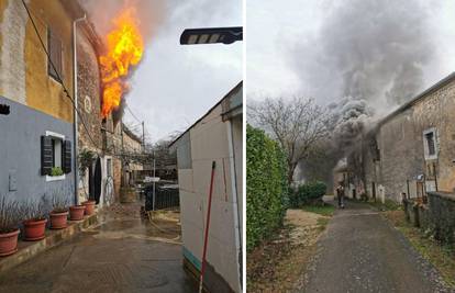 Izgorjela stara obiteljska kuća kod Pule, nitko nije ozlijeđen