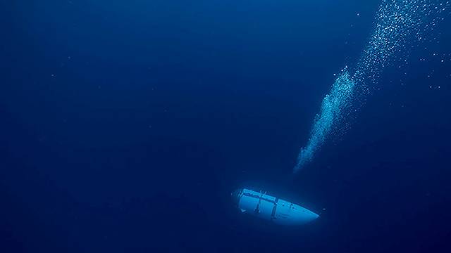 The Titan submersible operated by OceanGate Expeditions dives in an undated photograph