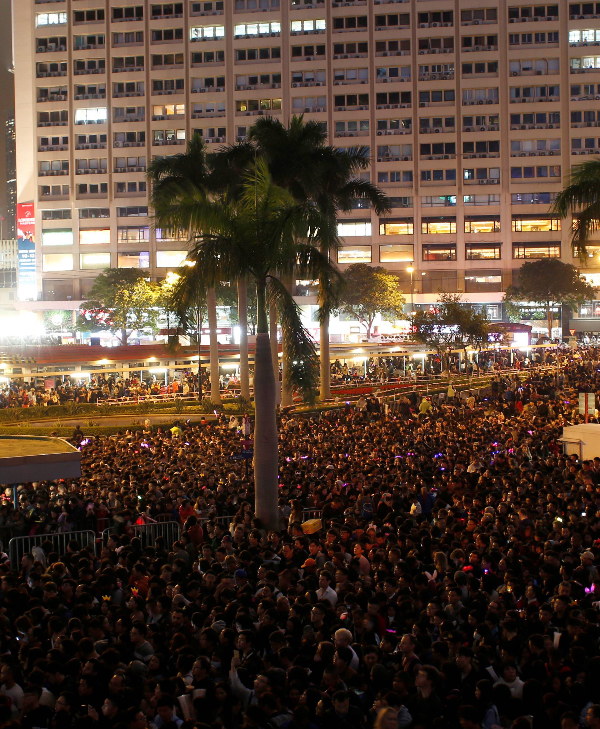 Revellers take part in New Year's Eve celebrations in Hong Kong