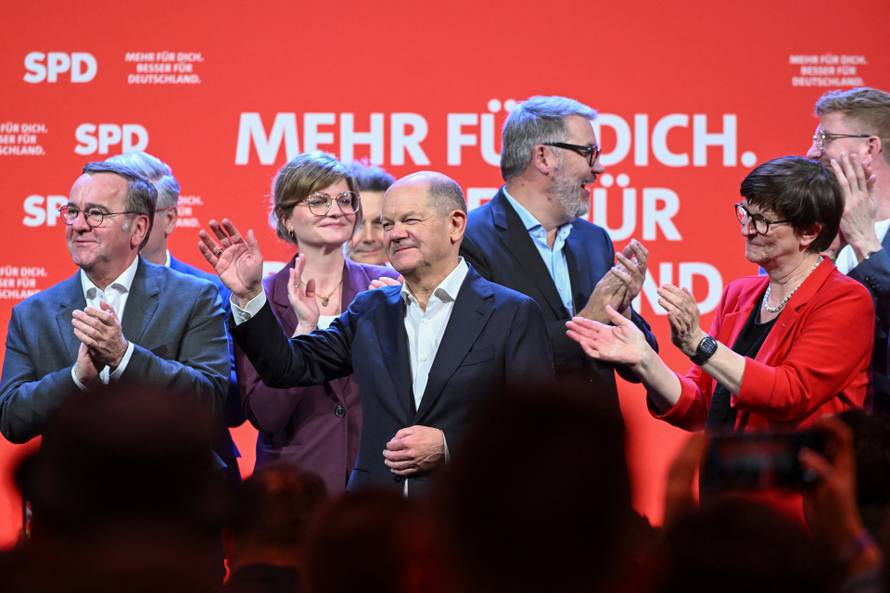German Chancellor Scholz attends a campaign rally ahead of the general election, in Dortmund