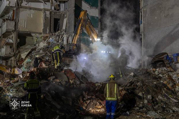 Aftermath of a Russian missile and drone attack in Kyiv