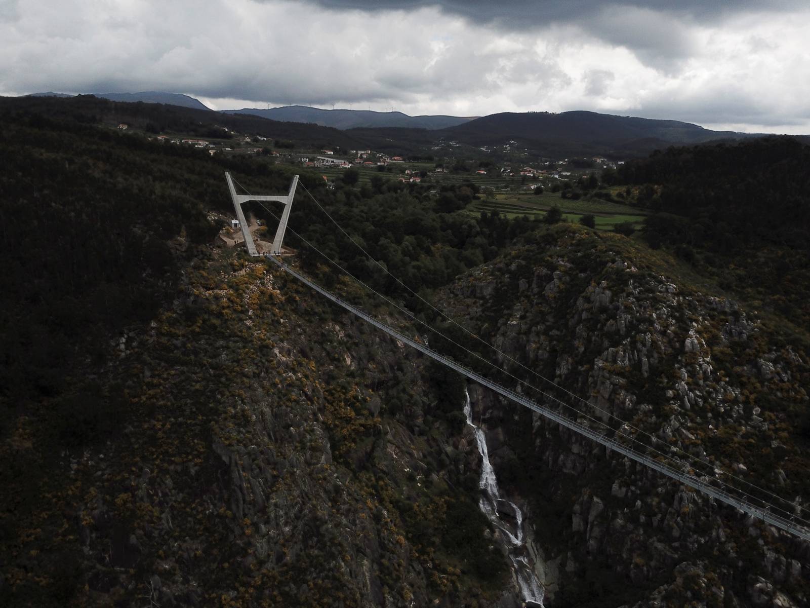 A general view of the world's longest pedestrian suspension bridge '516 Arouca' in Arouca