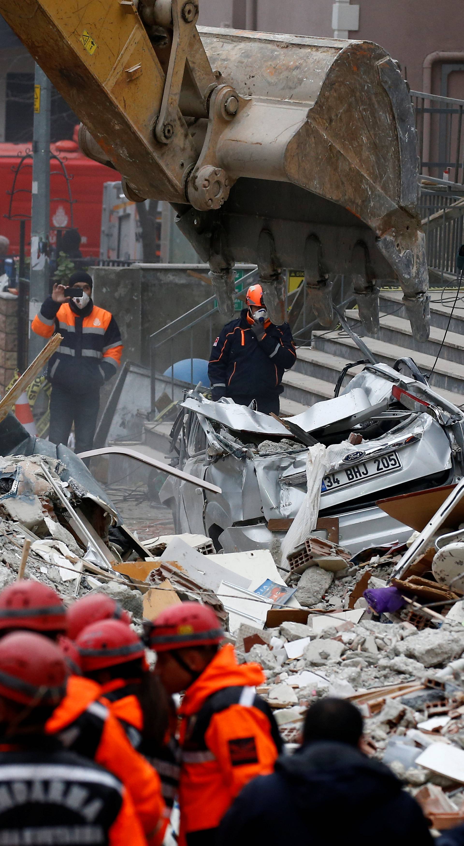 Site of a collapsed residential building in Istanbul