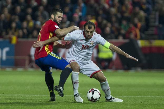 Match of European qualifying round between Spain and Macedonia at Nuevo Los Carmenes Stadium in Granada, Spain