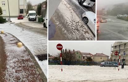 VIDEO Potop i tuča kod Splita, u Solinu se zabijelile ceste: 'U 10 minuta sve je bilo pod vodom'