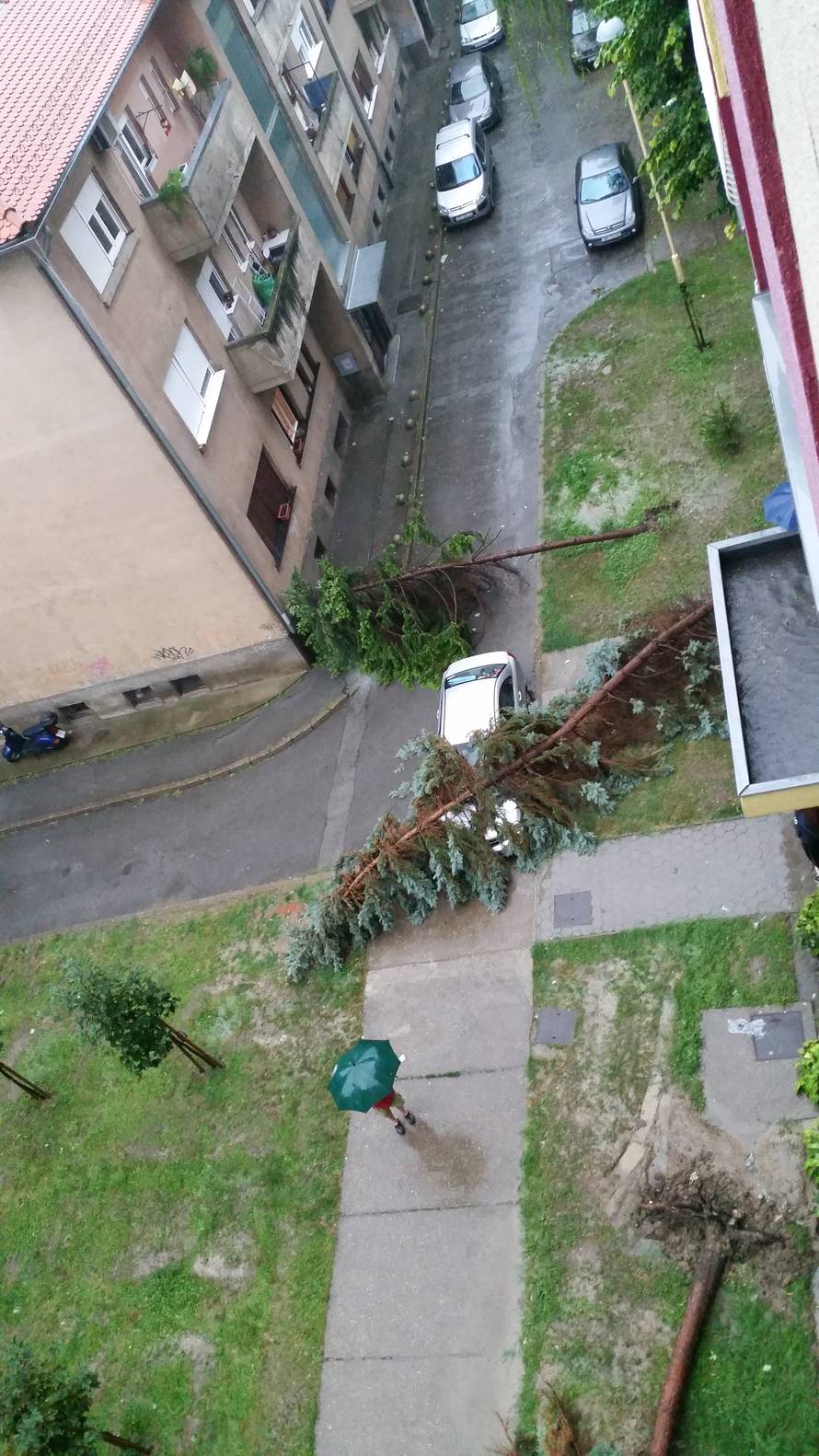 Nevrijeme rušilo stabla, nosilo krovove, kiša poplavila ulice