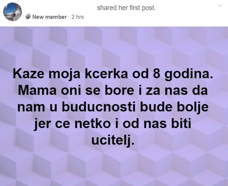 'Mama, ne shvaćam zašto ta Vlada ne da učiteljima što žele'