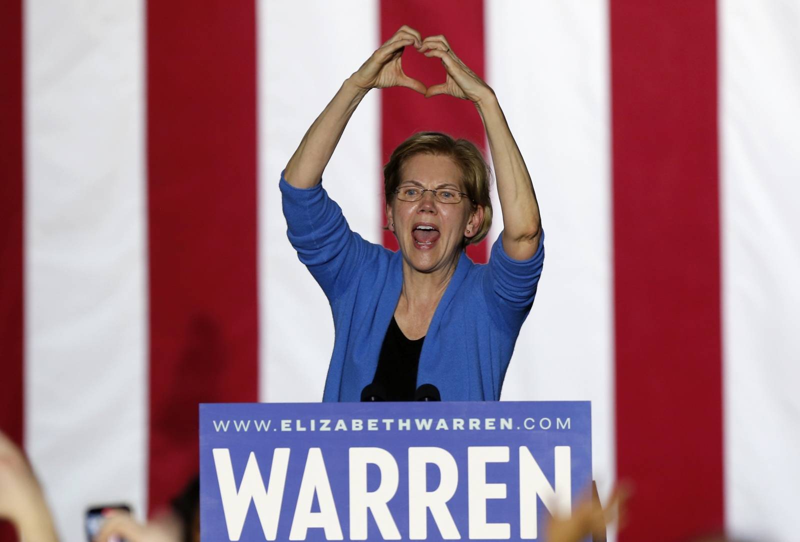 Democratic U.S. presidential candidate Senator Elizabeth Warren speaks at her Super Tuesday night rally in Detroit, Michigan, U.S.