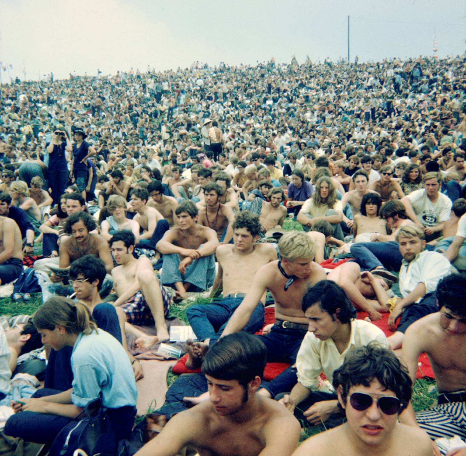 Attendees at the Woodstock Music Festival in August 1969, Bethel, New York, U.S. in this handout image.