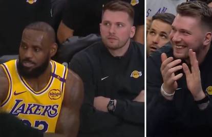 VIDEO Dončić prvi put na klupi Lakersa. Oduševio ga LeBronov potez protiv Ivice Zupca...