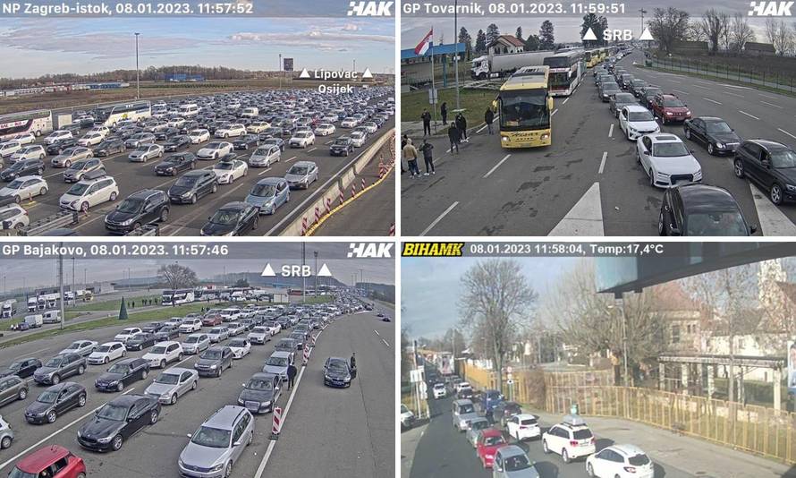 VIDEO Prometni kaos: Gužve na autocestama, satima se čeka na ulaz u Hrvatsku iz Srbije i BiH