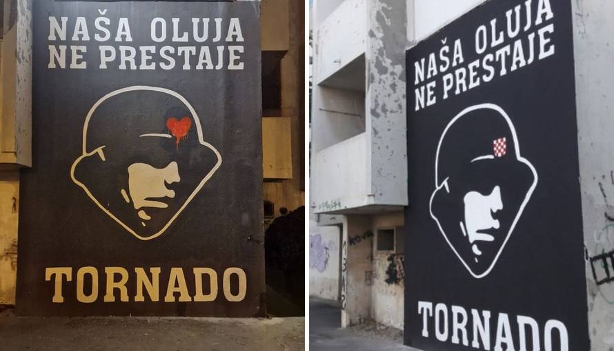 Vojnik u Zadru opet ima prvo bijelo polje na šljemu. Autori murala napisali: 'Čekamo vas!'