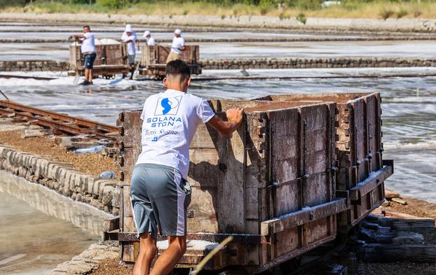 Berba soli u Stonskoj solani